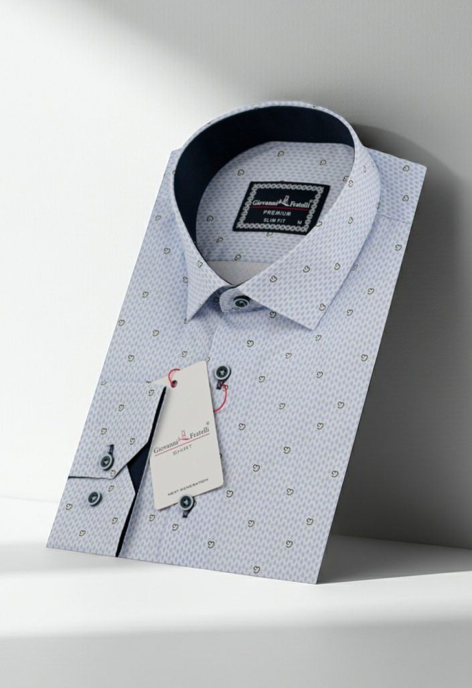 Slim Fit Uzun Kol Desenli Erkek Gömlek 3GMK310646042