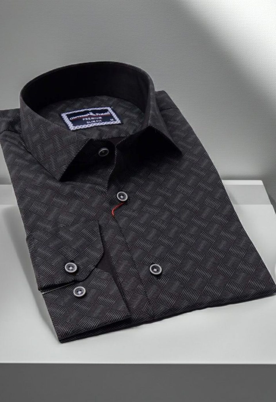 Slim Fit Uzun Kol Desenli Erkek Gömlek 3GMK310646045