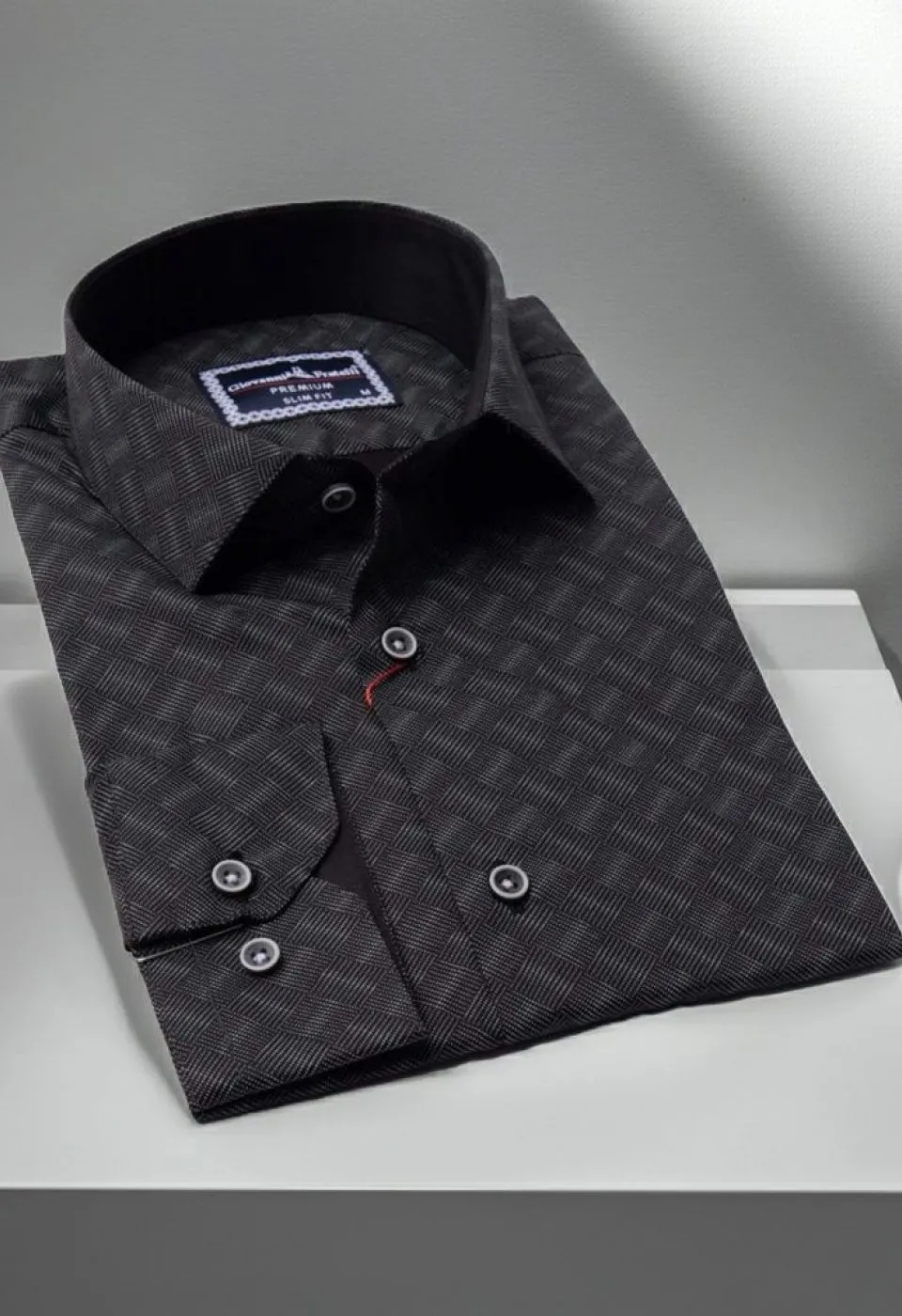 Slim Fit Uzun Kol Desenli Erkek Gömlek 3GMK310646045