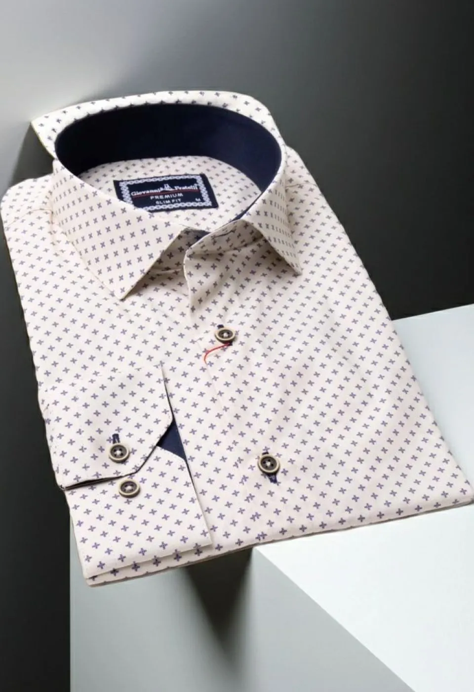 Slim Fit Uzun Kol Desenli Erkek Gömlek 3GMK310646048