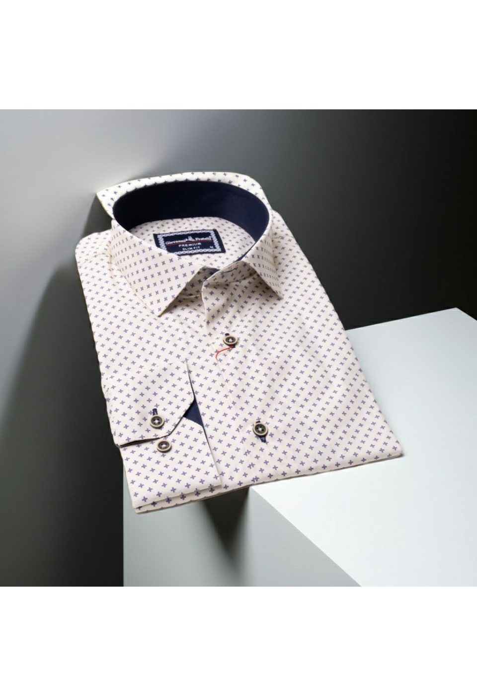 0646 CR 048 Slim Fit Uzun Kol Desenli Erkek Gömlek 3GMK310646048 - Giovanni Fratelli