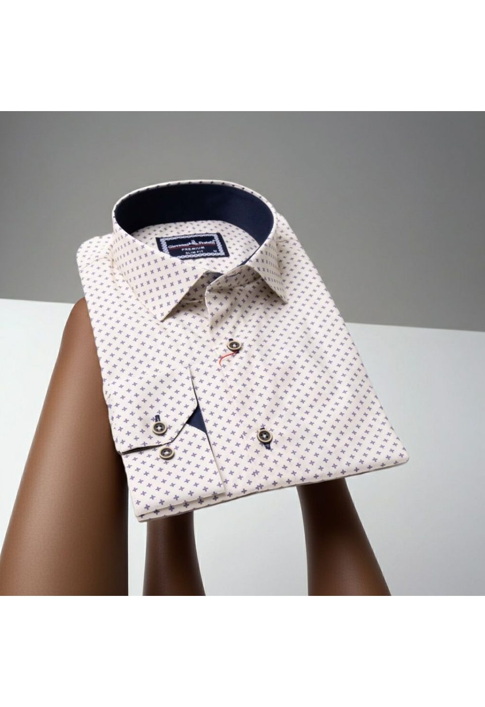 0646 CR 048 Slim Fit Uzun Kol Desenli Erkek Gömlek 3GMK310646048 - Giovanni Fratelli