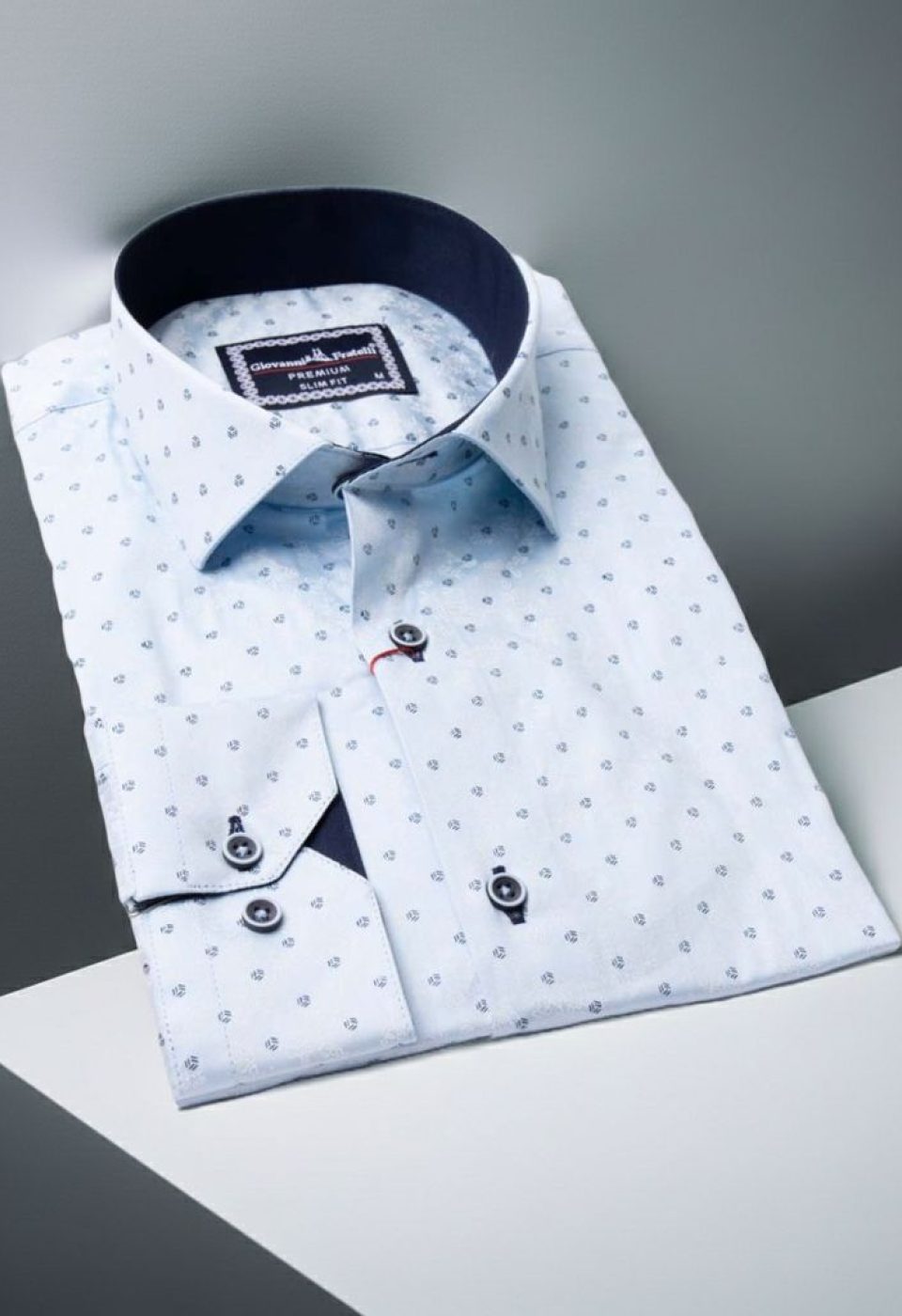 Slim Fit Uzun Kol Desenli Erkek Gömlek 3GMK310646062