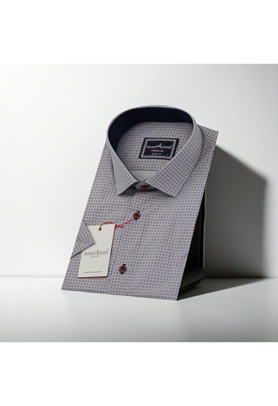 0646 CR K 002 Slim Fit Kısa Kol Desenli Erkek Gömlek 3GMK320646002 - Giovanni Fratelli