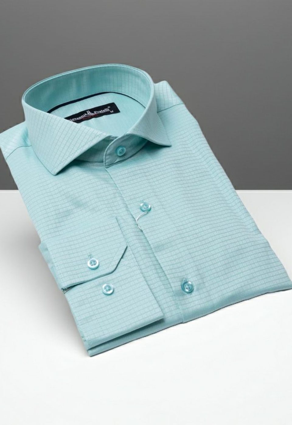 Slim Fit Uzun Kol Desenli İtalyan Yaka Erkek Gömlek 3GMK310727002