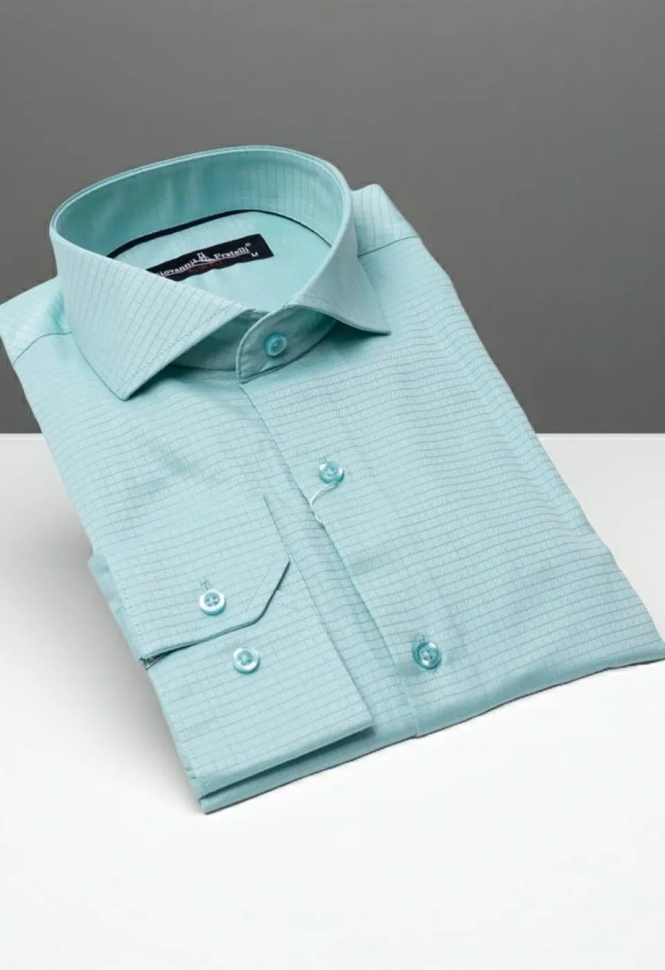 Slim Fit Uzun Kol Desenli İtalyan Yaka Erkek Gömlek 3GMK310727002