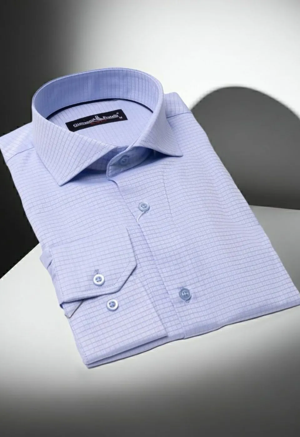 Slim Fit Uzun Kol Desenli İtalyan Yaka Erkek Gömlek 3GMK310727008