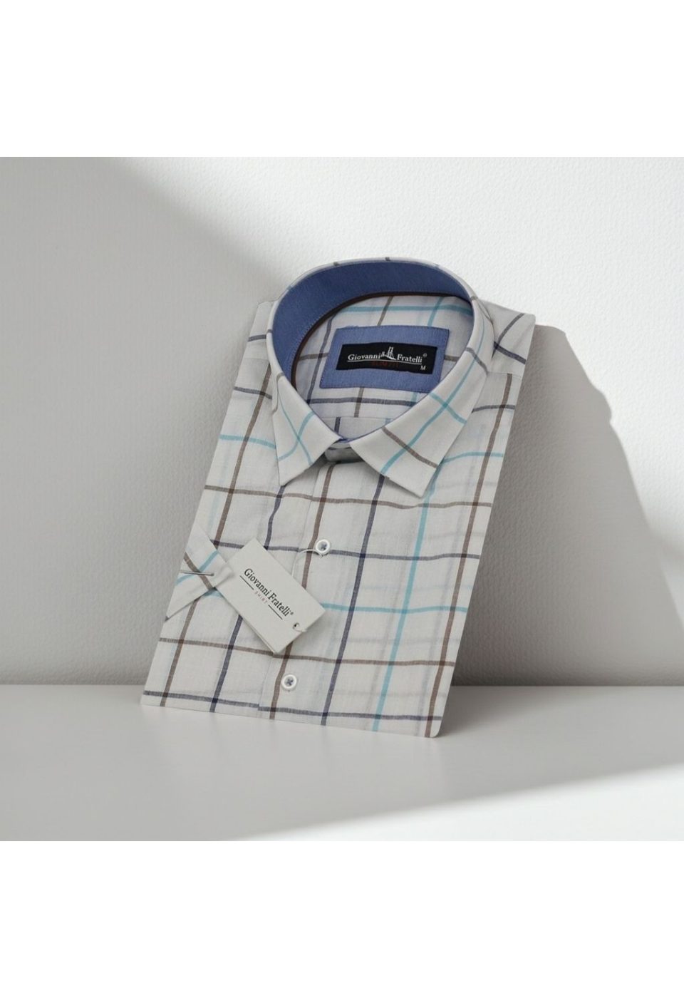 Slim Fit Kısa Kol Desenli Yaka Düğmeli Erkek Gömlek 3GMK310746A01 - Giovanni Fratelli