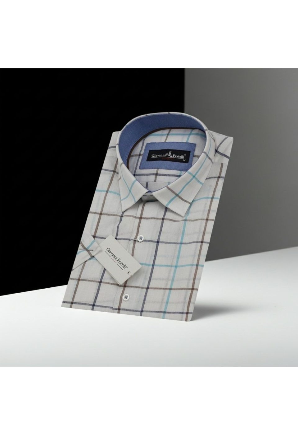Slim Fit Kısa Kol Desenli Yaka Düğmeli Erkek Gömlek 3GMK310746A01 - Giovanni Fratelli