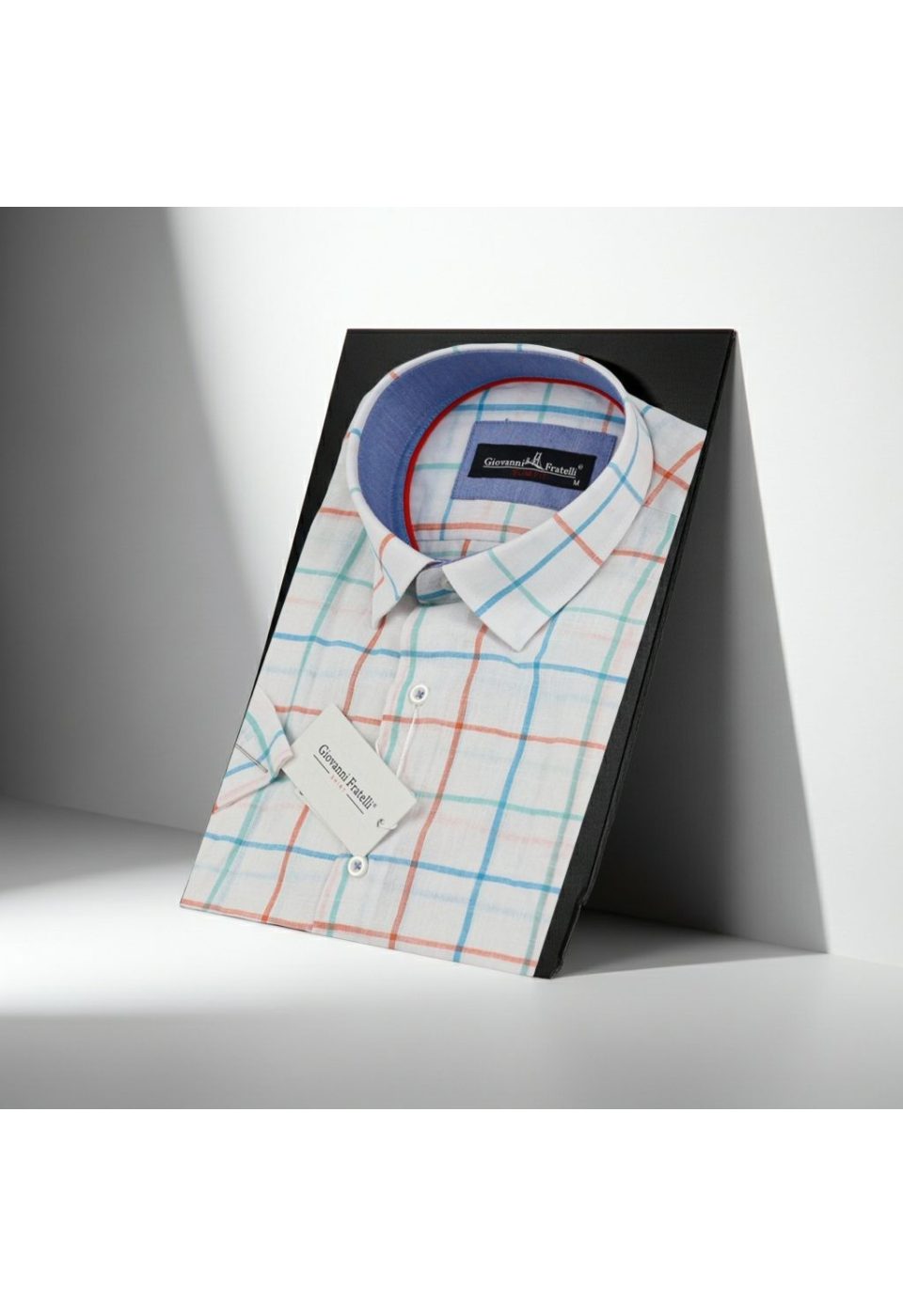 0746 CR K YD A03 Slim Fit Kısa Kol Desenli Yaka Düğmeli Erkek Gömlek 3GMK310746A03 - Giovanni Fratelli