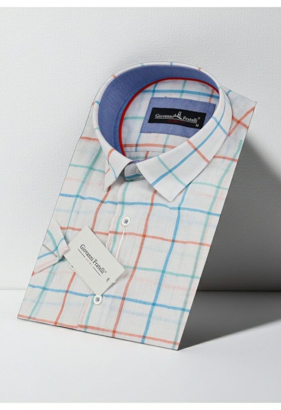 Slim Fit Kısa Kol Desenli Yaka Düğmeli Erkek Gömlek 3GMK310746A03