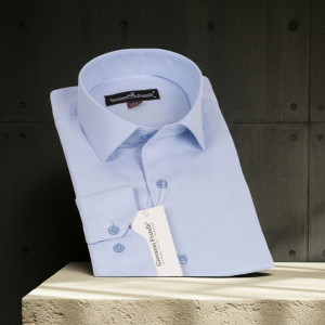 8 Drop Slim Fit Uzun Kol Düz Renk Erkek Gömlek 3GMK310764002