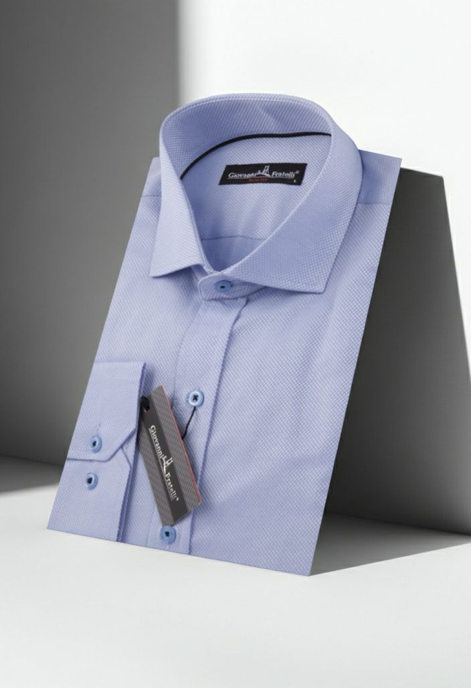 Slim Fit Uzun Kol Desenli İtalyan Yaka Erkek Gömlek 3GMK310821005