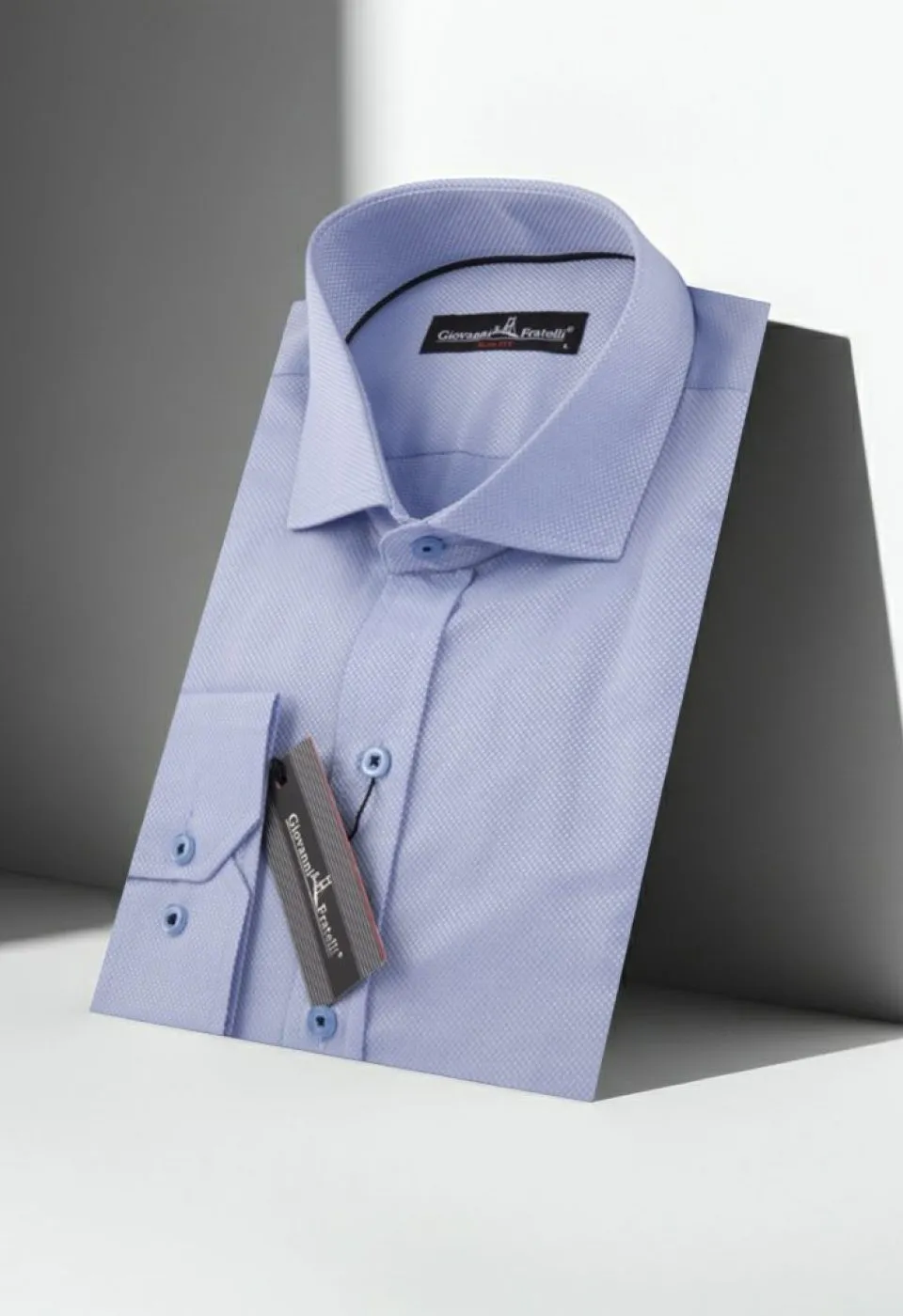 Slim Fit Uzun Kol Desenli İtalyan Yaka Erkek Gömlek 3GMK310821005