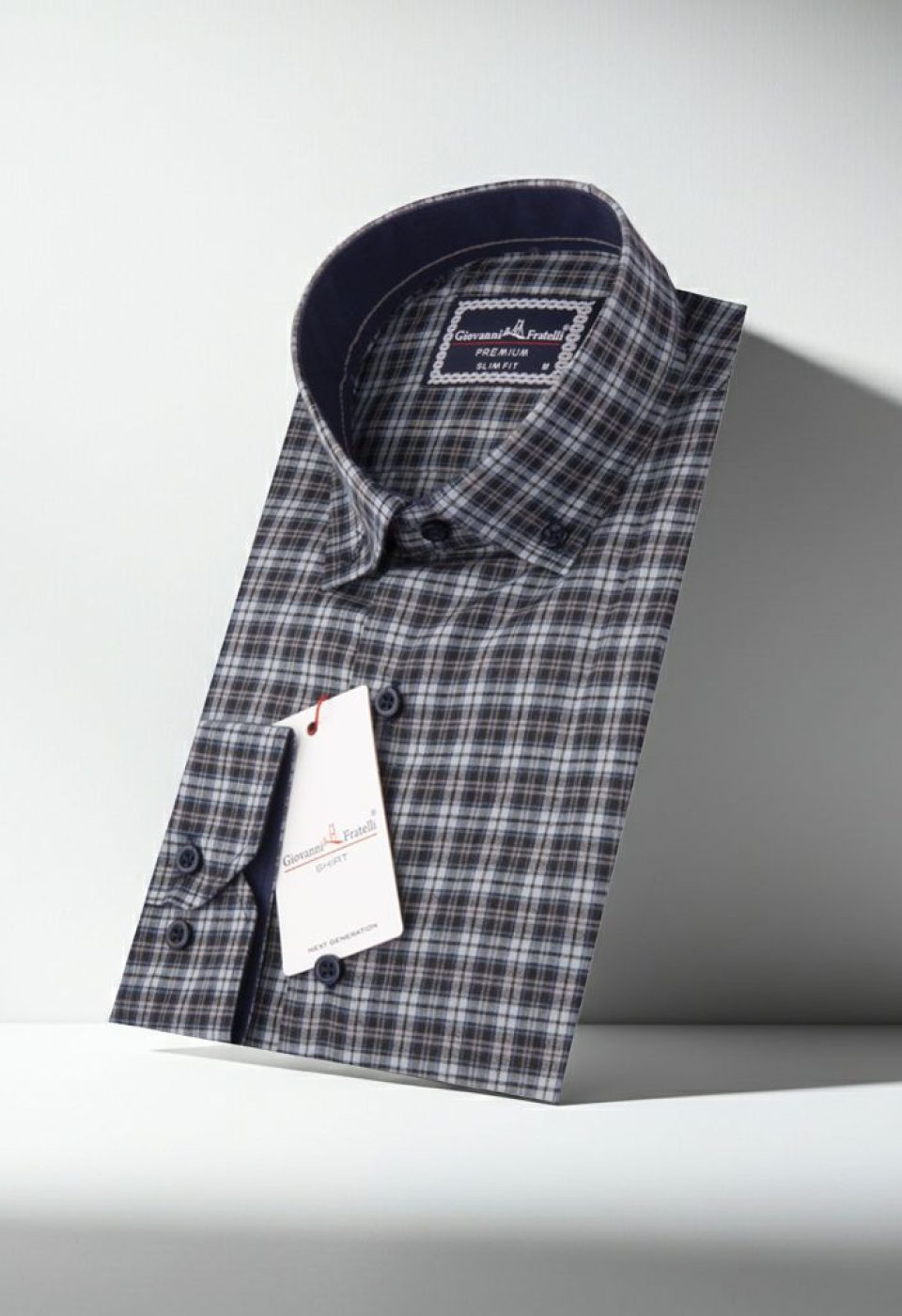 Slim Fit Uzun Kol Yaka Düğmeli Desenli Erkek Gömlek 3GMK310957005