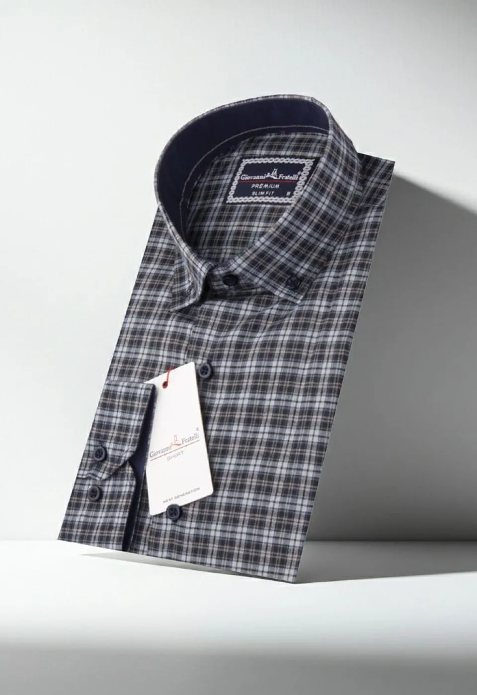 Slim Fit Uzun Kol Yaka Düğmeli Desenli Erkek Gömlek 3GMK310957005