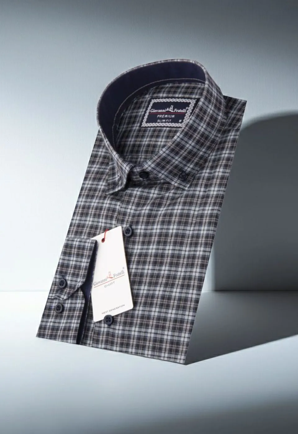 Slim Fit Uzun Kol Yaka Düğmeli Desenli Erkek Gömlek 3GMK310957005