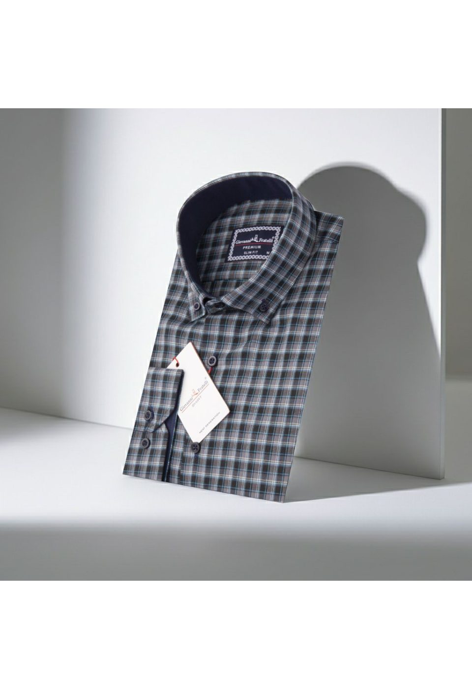 Slim Fit Uzun Kol Yaka Düğmeli Desenli Erkek Gömlek 3GMK310957007 - Giovanni Fratelli