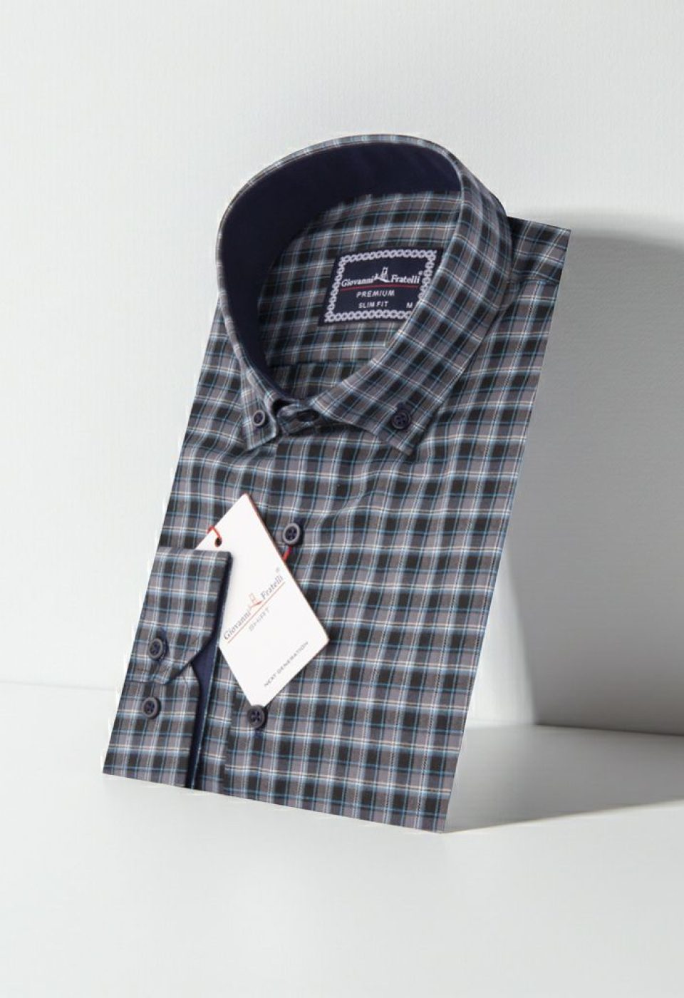 Slim Fit Uzun Kol Yaka Düğmeli Desenli Erkek Gömlek 3GMK310957007