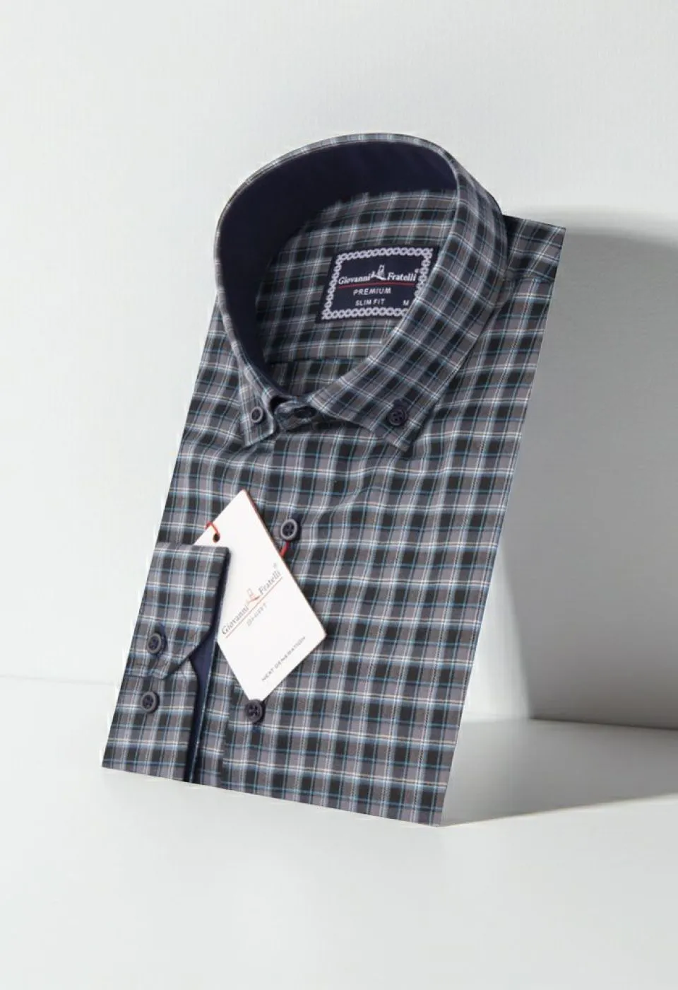 Slim Fit Uzun Kol Yaka Düğmeli Desenli Erkek Gömlek 3GMK310957007