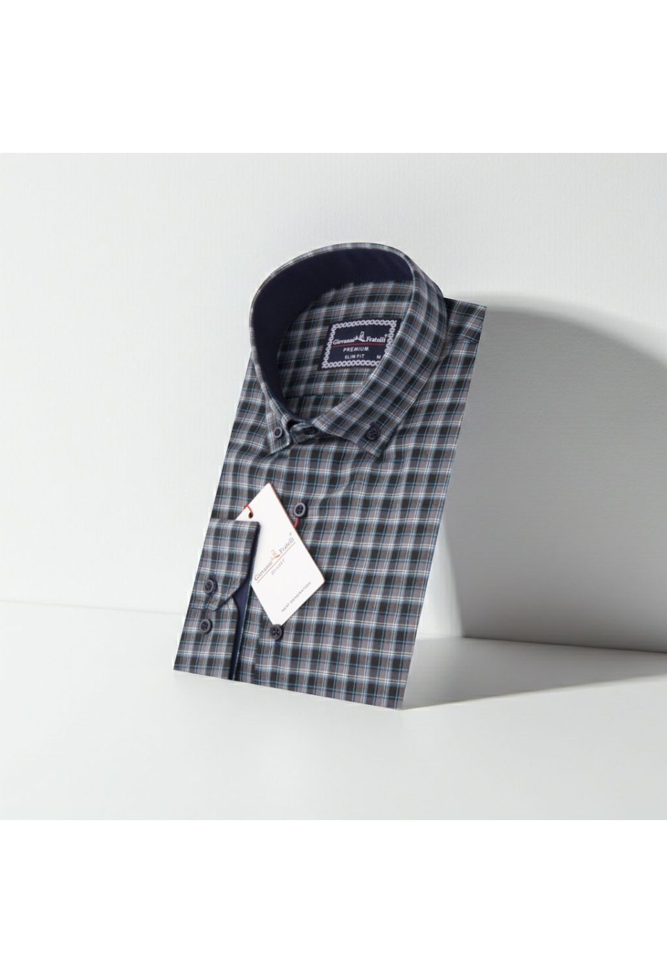 Slim Fit Uzun Kol Yaka Düğmeli Desenli Erkek Gömlek 3GMK310957007 - Giovanni Fratelli