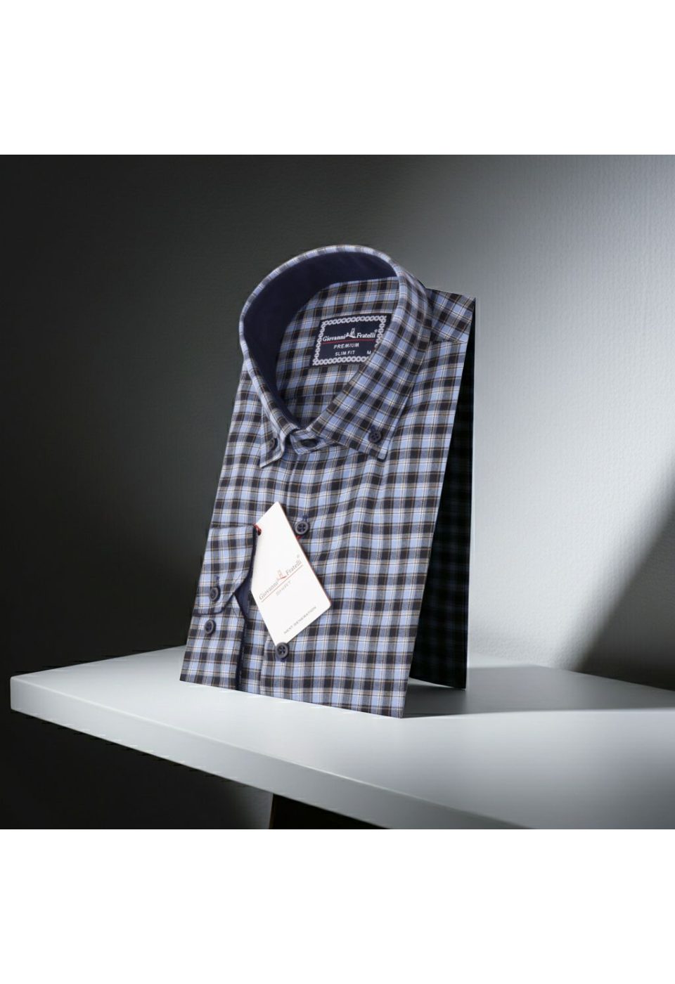 0957 CR YD 008 Slim Fit Uzun Kol Yaka Düğmeli Desenli Erkek Gömlek 3GMK310957008 - Giovanni Fratelli