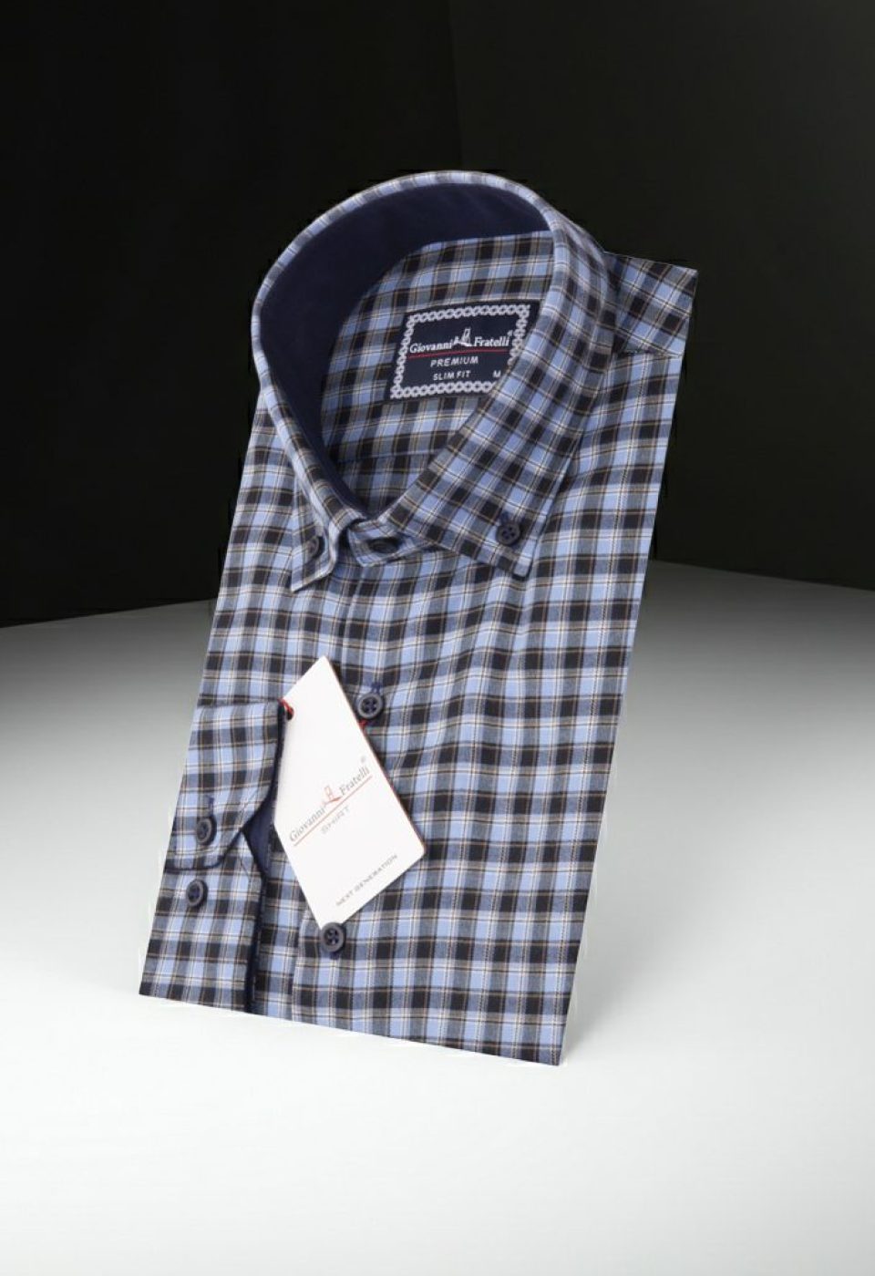 Slim Fit Uzun Kol Yaka Düğmeli Desenli Erkek Gömlek 3GMK310957008