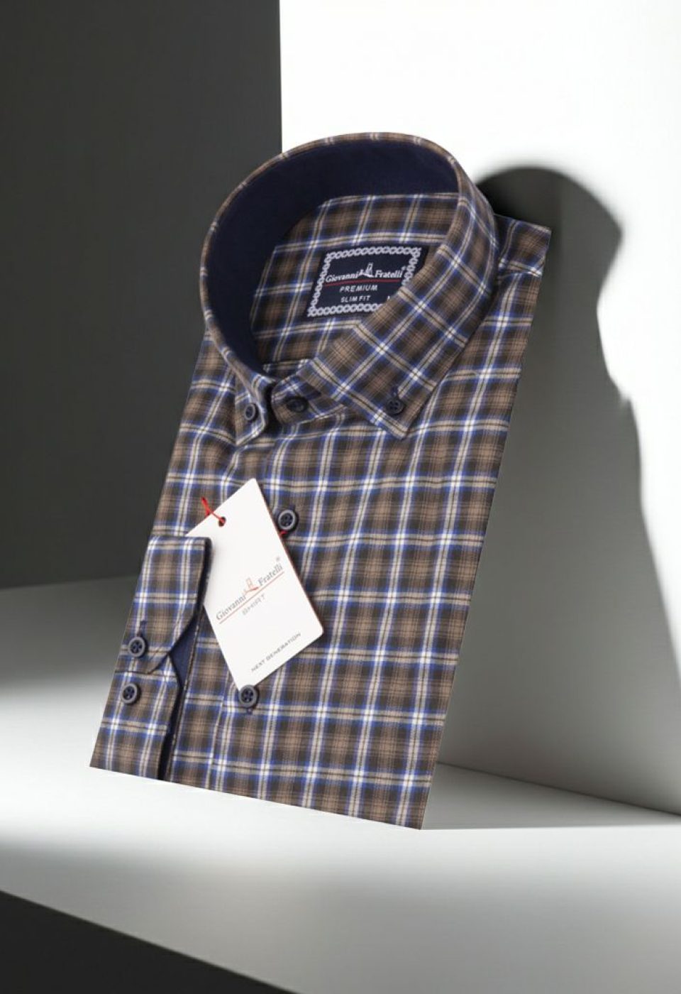 Slim Fit Uzun Kol Yaka Düğmeli Desenli Erkek Gömlek 3GMK310957010