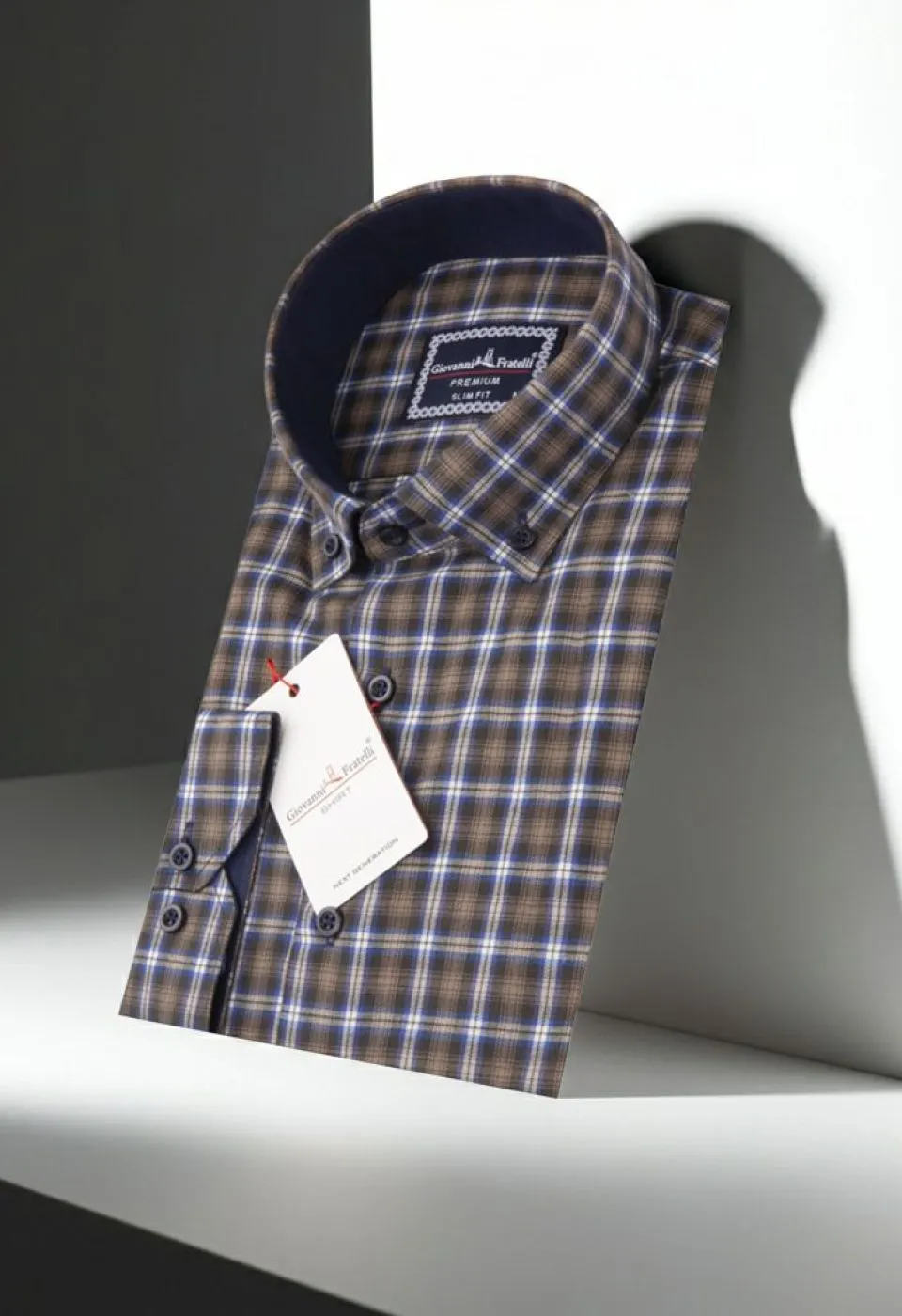 Slim Fit Uzun Kol Yaka Düğmeli Desenli Erkek Gömlek 3GMK310957010