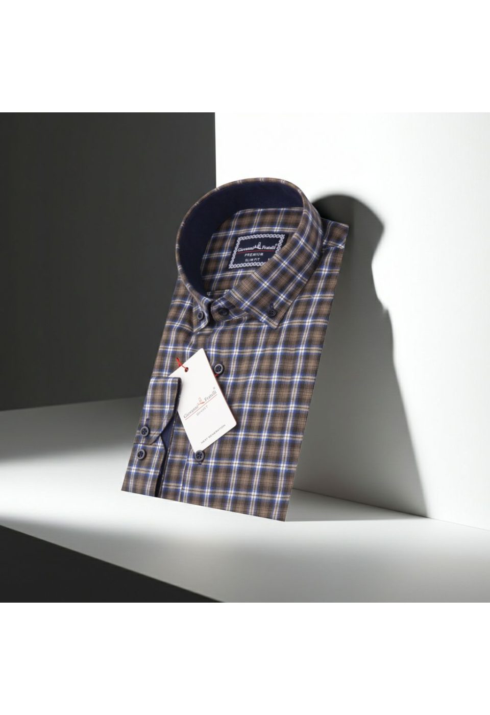 0957 CR YD 010 Slim Fit Uzun Kol Yaka Düğmeli Desenli Erkek Gömlek 3GMK310957010 - Giovanni Fratelli