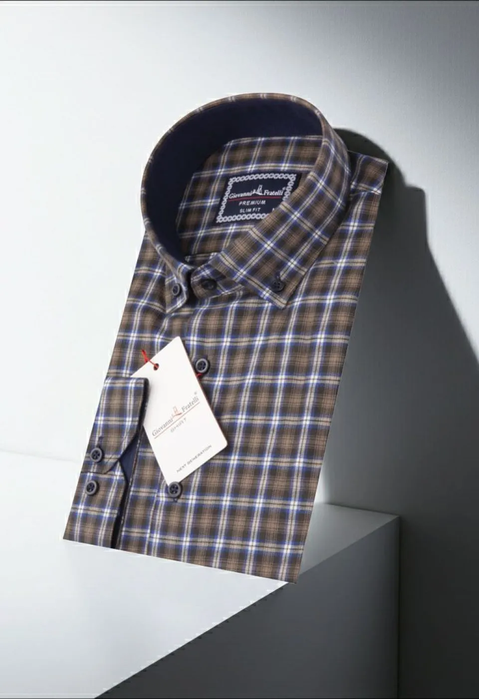 Slim Fit Uzun Kol Yaka Düğmeli Desenli Erkek Gömlek 3GMK310957010