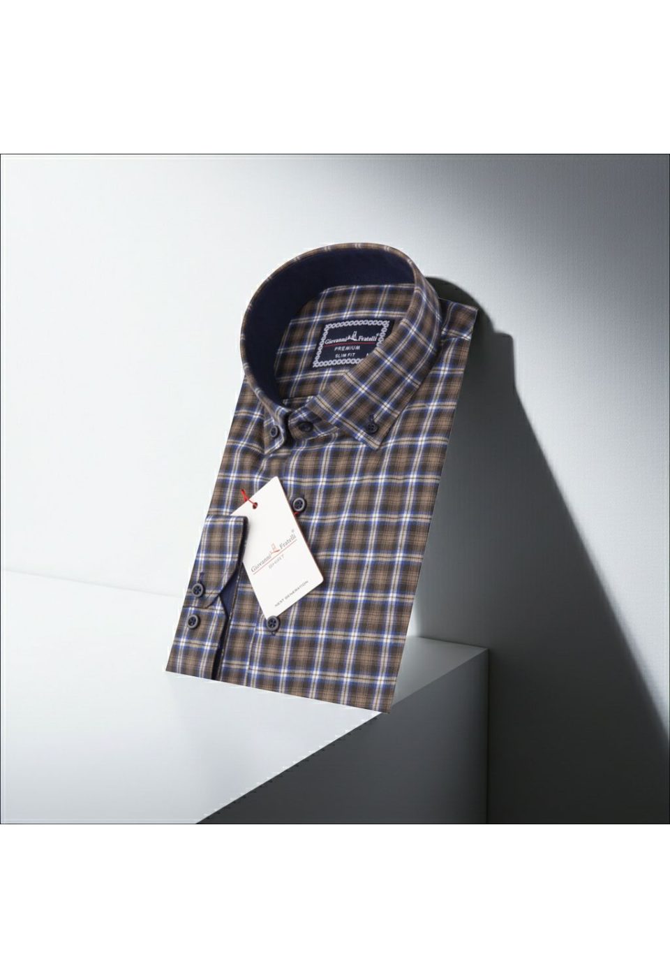 0957 CR YD 010 Slim Fit Uzun Kol Yaka Düğmeli Desenli Erkek Gömlek 3GMK310957010 - Giovanni Fratelli