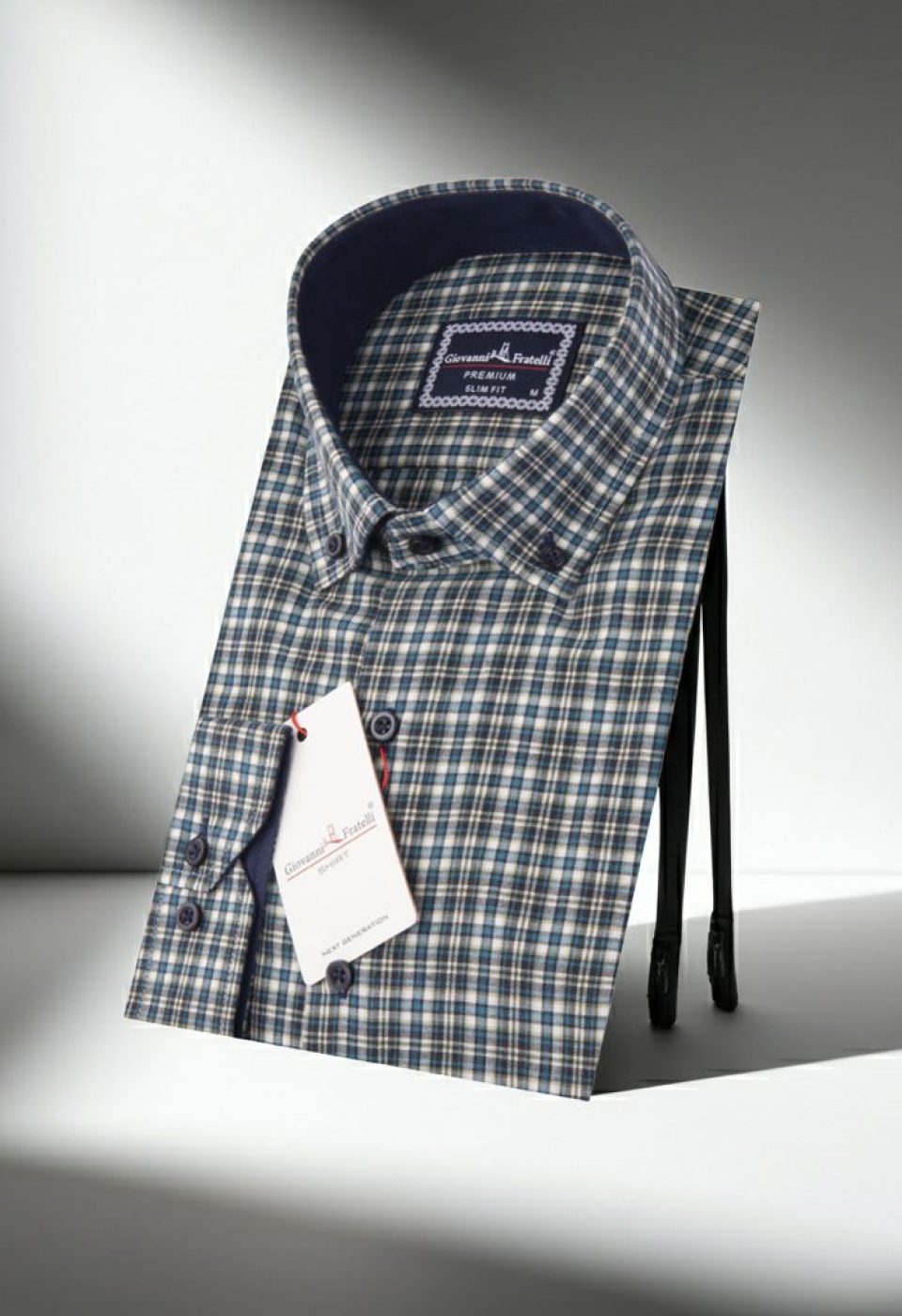 0957 CR YD 011 Slim Fit Uzun Kol Yaka Düğmeli Desenli Erkek Gömlek 3GMK310957011 - Giovanni Fratelli