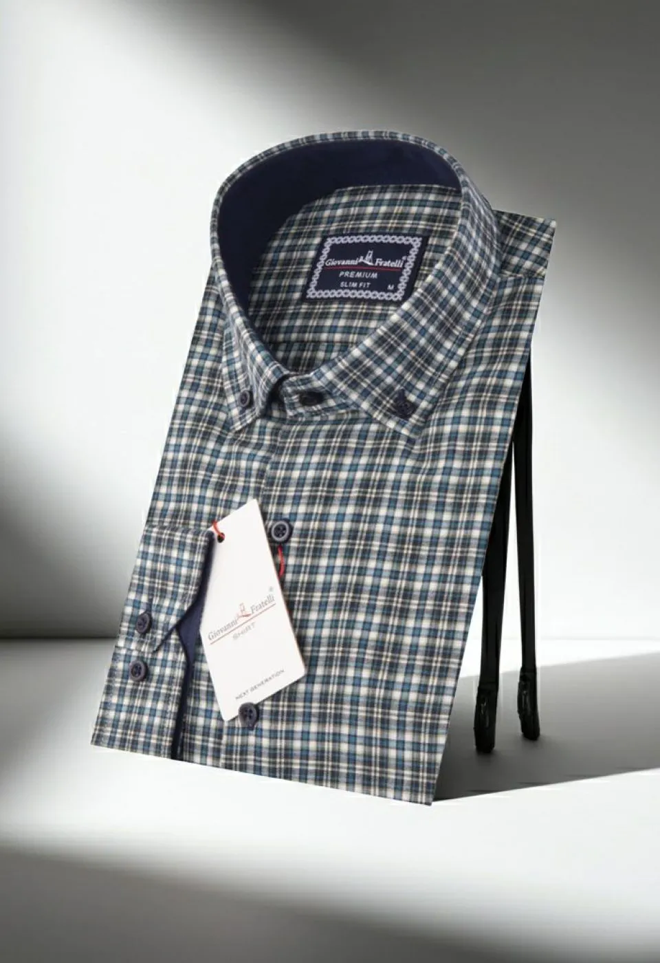 Slim Fit Uzun Kol Yaka Düğmeli Desenli Erkek Gömlek 3GMK310957011 - Giovanni Fratelli