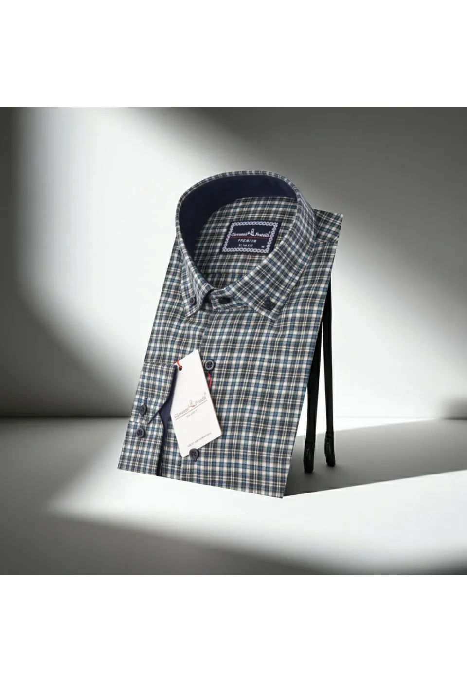 Slim Fit Uzun Kol Yaka Düğmeli Desenli Erkek Gömlek 3GMK310957011 - Giovanni Fratelli