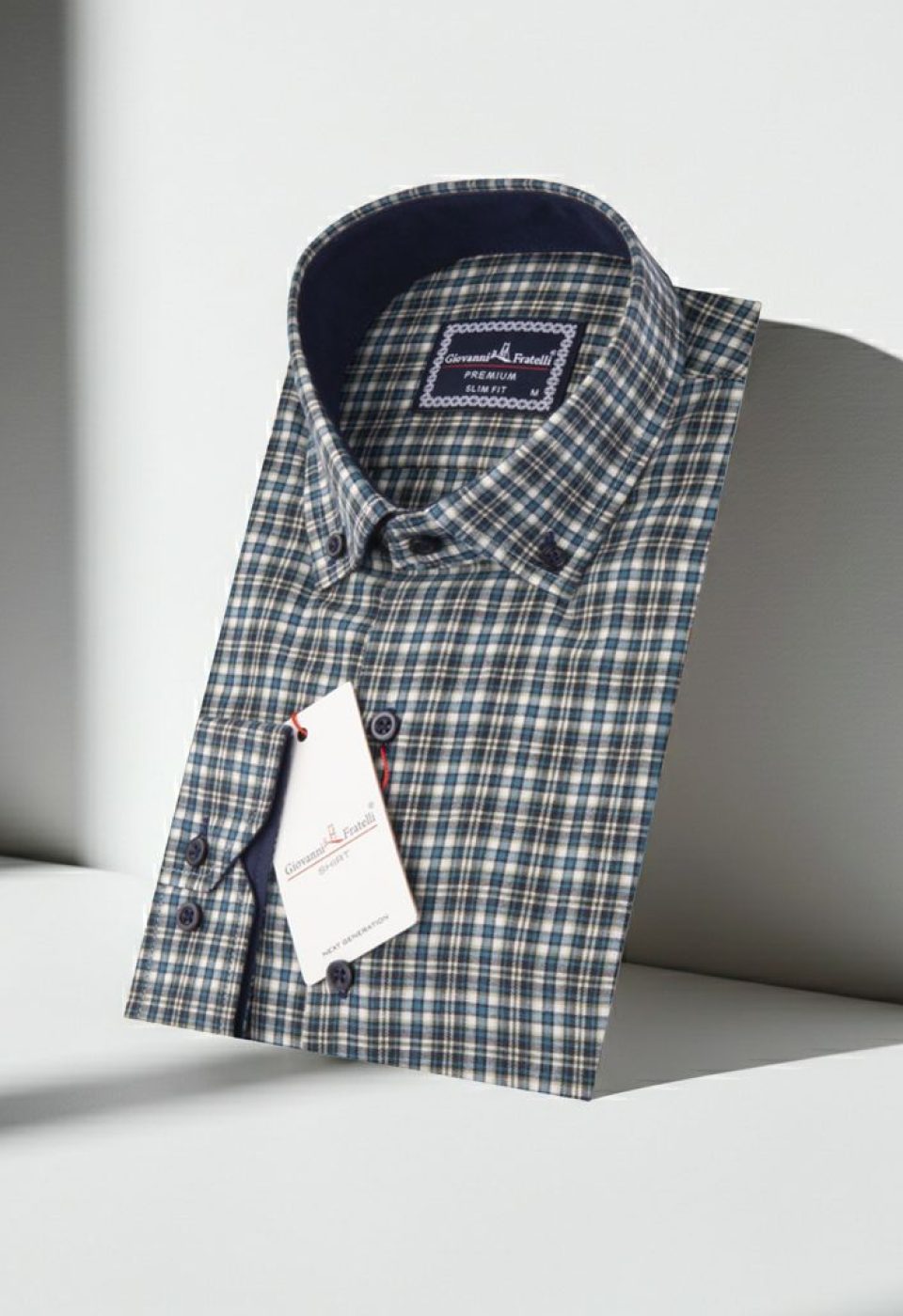 Slim Fit Uzun Kol Yaka Düğmeli Desenli Erkek Gömlek 3GMK310957011