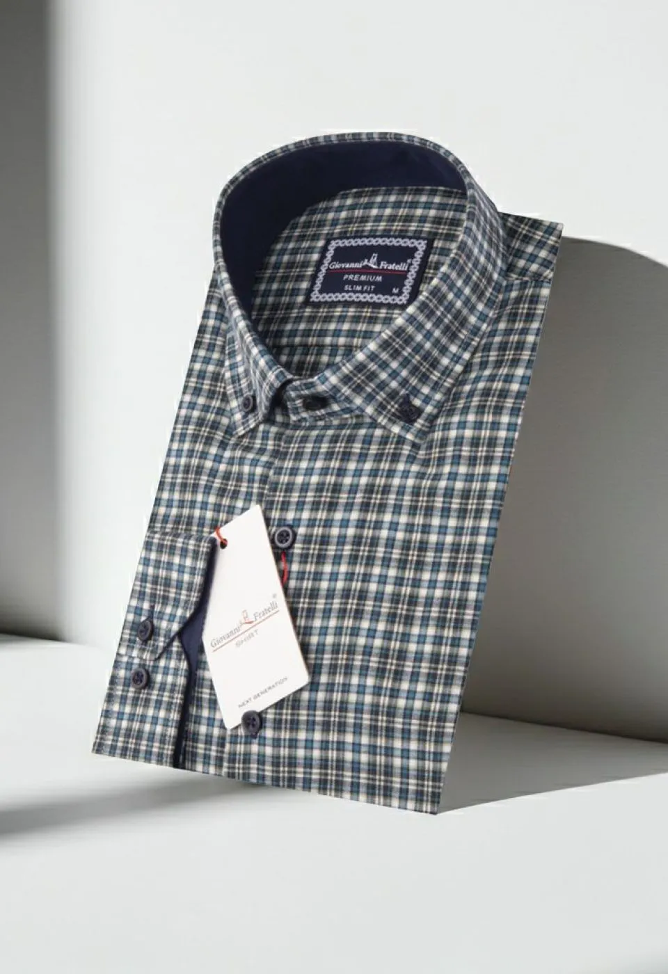 Slim Fit Uzun Kol Yaka Düğmeli Desenli Erkek Gömlek 3GMK310957011