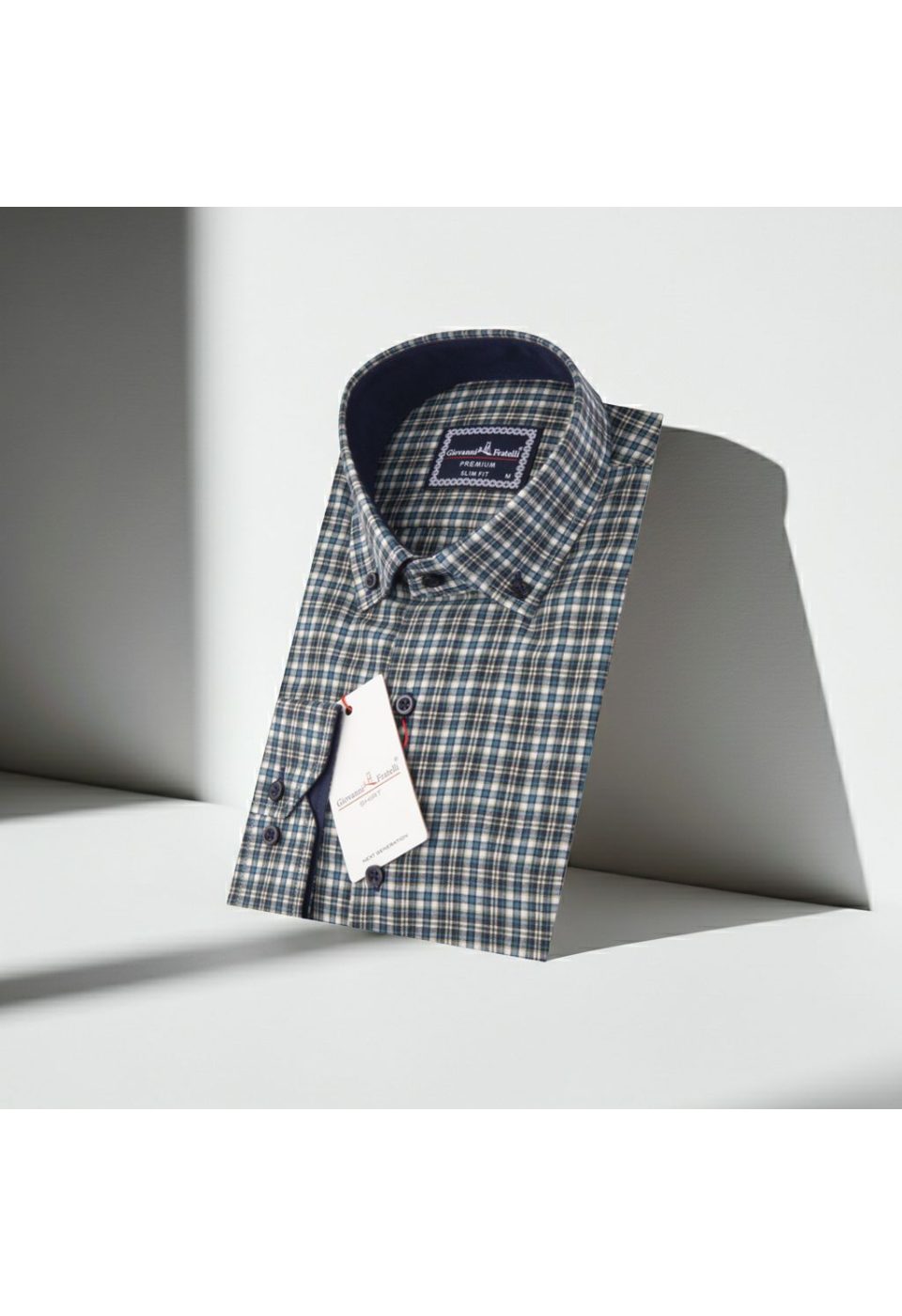 0957 CR YD 011 Slim Fit Uzun Kol Yaka Düğmeli Desenli Erkek Gömlek 3GMK310957011 - Giovanni Fratelli