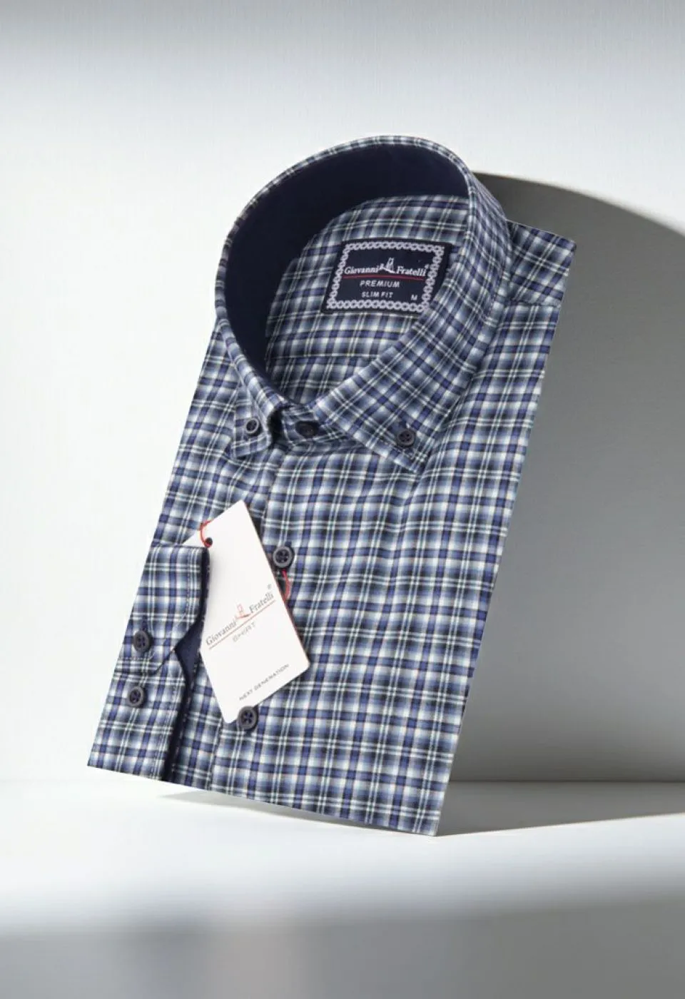 Slim Fit Uzun Kol Yaka Düğmeli Desenli Erkek Gömlek 3GMK310957012