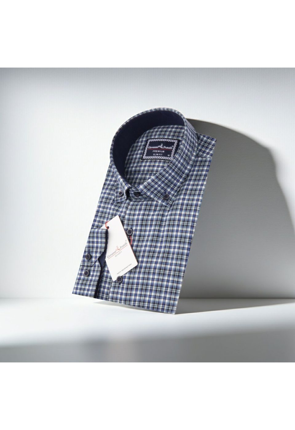 0957 CR YD 012 Slim Fit Uzun Kol Yaka Düğmeli Desenli Erkek Gömlek 3GMK310957012 - Giovanni Fratelli
