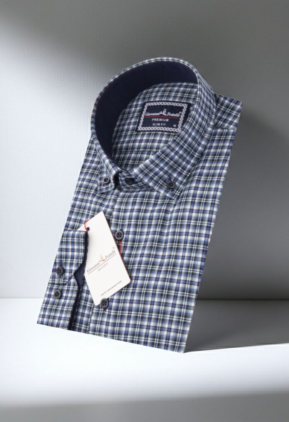 Slim Fit Uzun Kol Yaka Düğmeli Desenli Erkek Gömlek 3GMK310957012