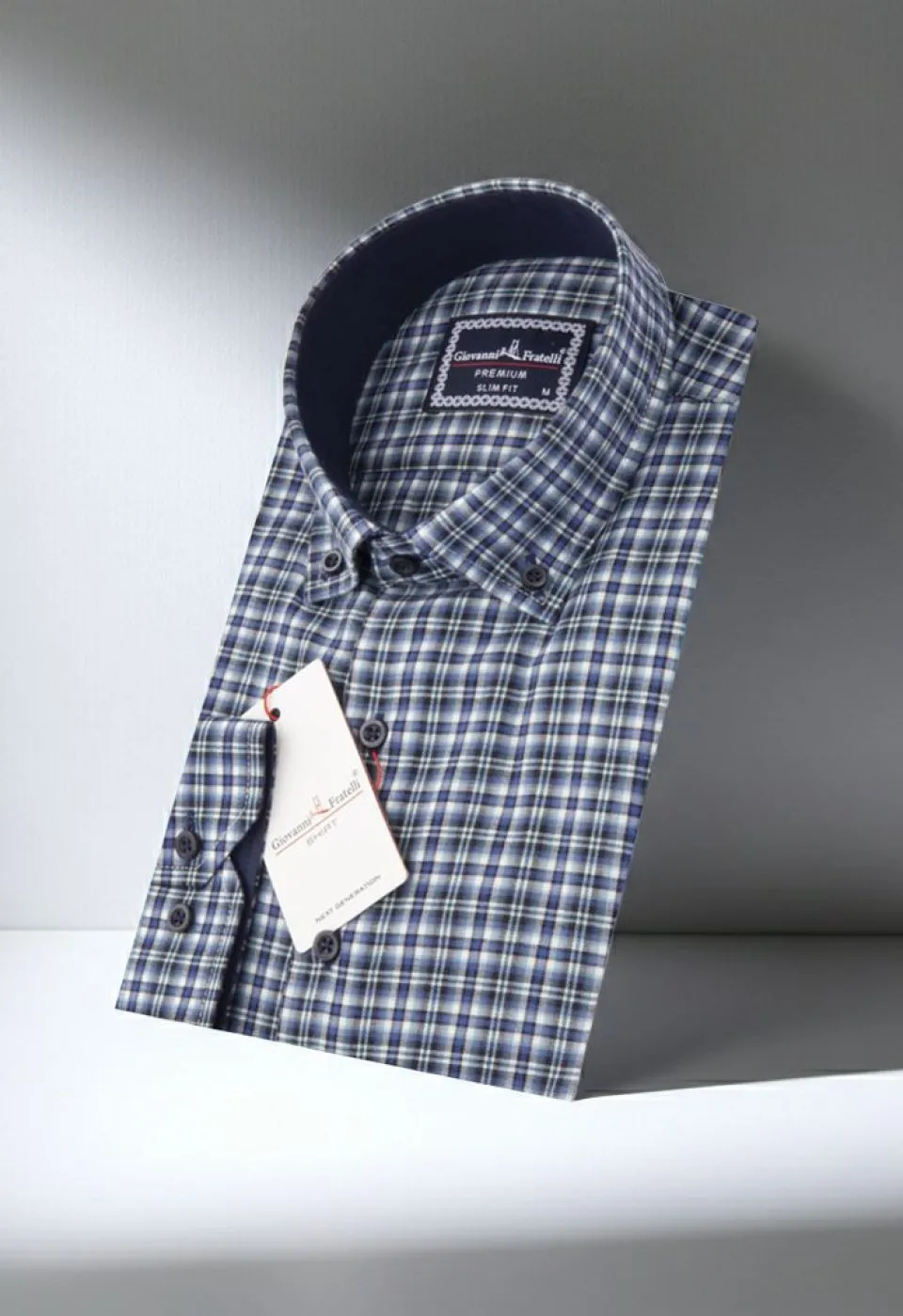 Slim Fit Uzun Kol Yaka Düğmeli Desenli Erkek Gömlek 3GMK310957012