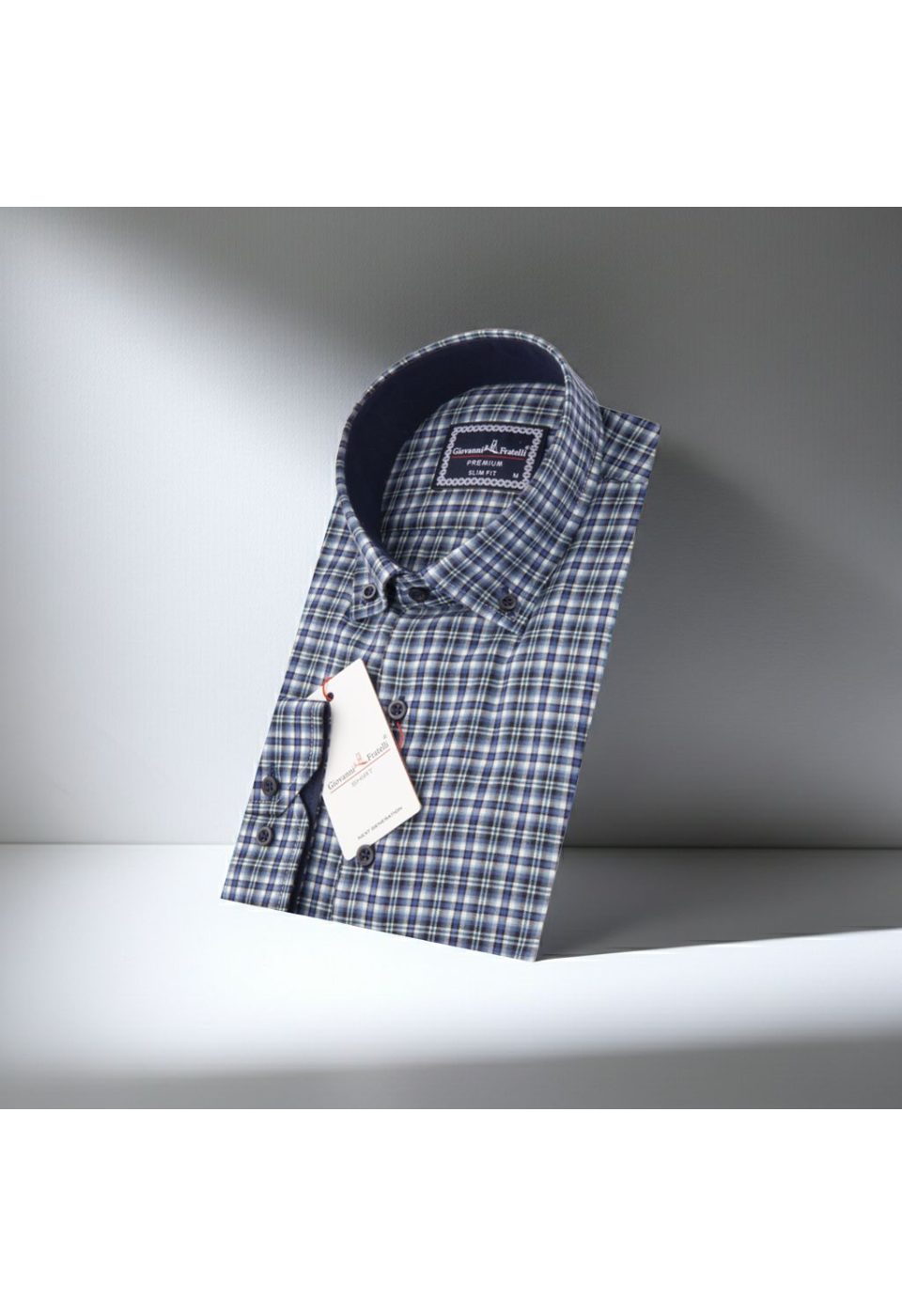 0957 CR YD 012 Slim Fit Uzun Kol Yaka Düğmeli Desenli Erkek Gömlek 3GMK310957012 - Giovanni Fratelli