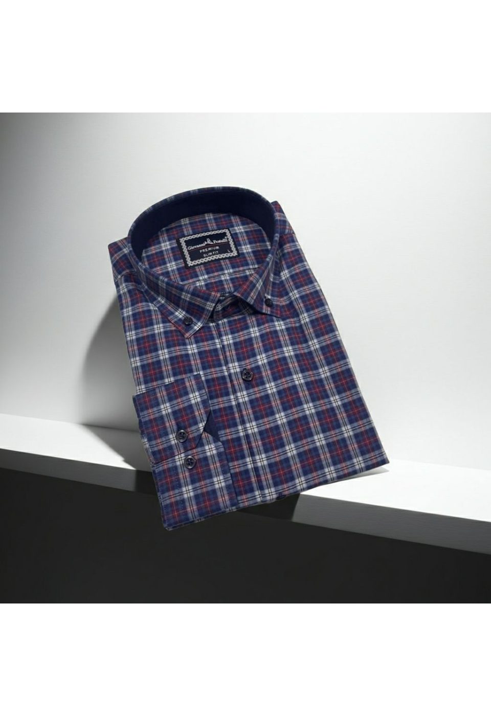 0957 CR YD 013 Slim Fit Uzun Kol Yaka Düğmeli Desenli Erkek Gömlek 3GMK310957013 - Giovanni Fratelli