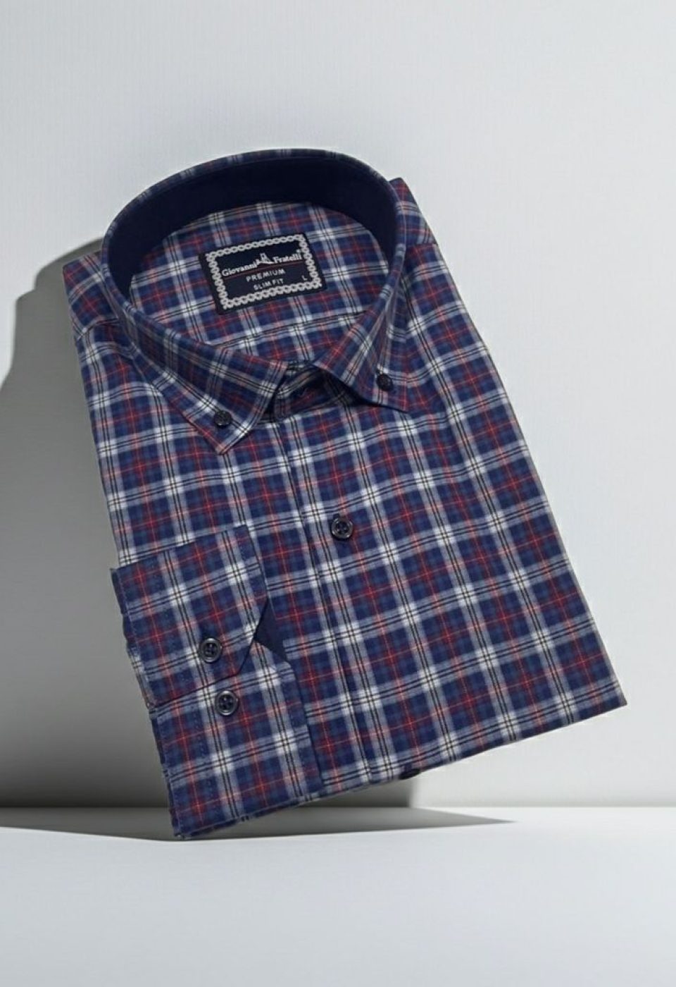 Slim Fit Uzun Kol Yaka Düğmeli Desenli Erkek Gömlek 3GMK310957013