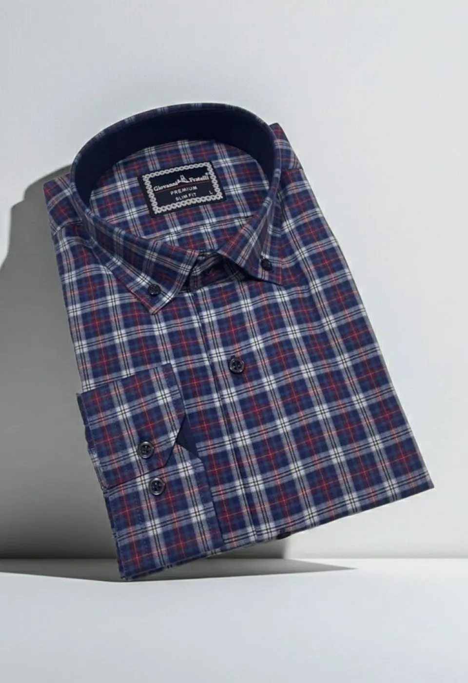 Slim Fit Uzun Kol Yaka Düğmeli Desenli Erkek Gömlek 3GMK310957013