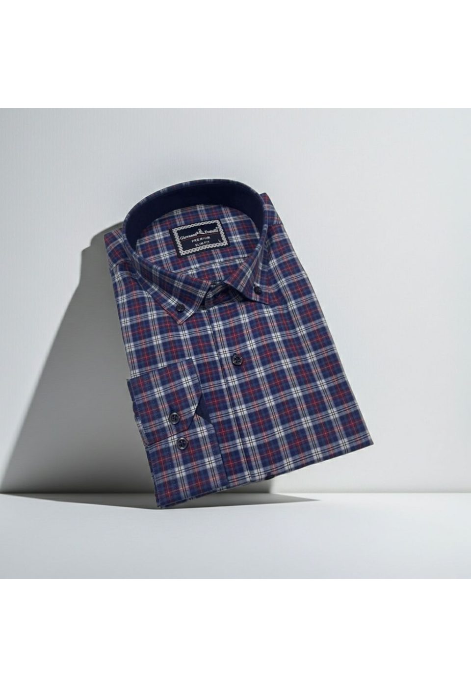 0957 CR YD 013 Slim Fit Uzun Kol Yaka Düğmeli Desenli Erkek Gömlek 3GMK310957013 - Giovanni Fratelli