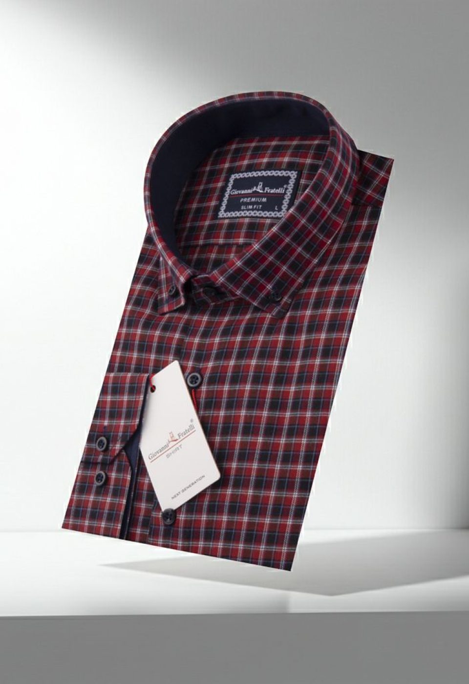 Slim Fit Uzun Kol Yaka Düğmeli Desenli Erkek Gömlek 3GMK310957014