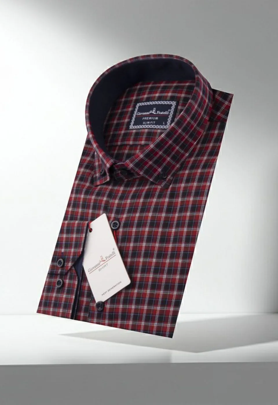 Slim Fit Uzun Kol Yaka Düğmeli Desenli Erkek Gömlek 3GMK310957014
