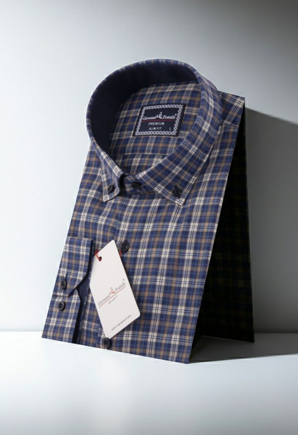Slim Fit Uzun Kol Yaka Düğmeli Desenli Erkek Gömlek 3GMK310957015